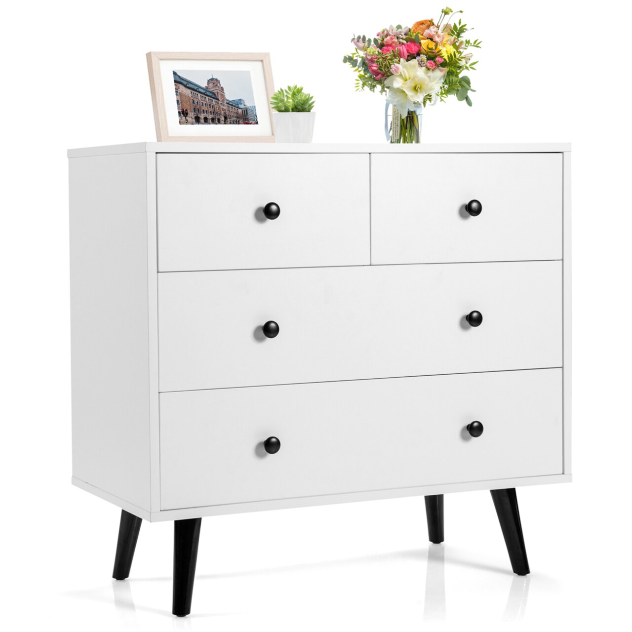 4-Drawer Storage Dresser Chest Of Drawers Storage Cabinet Organizer Unit